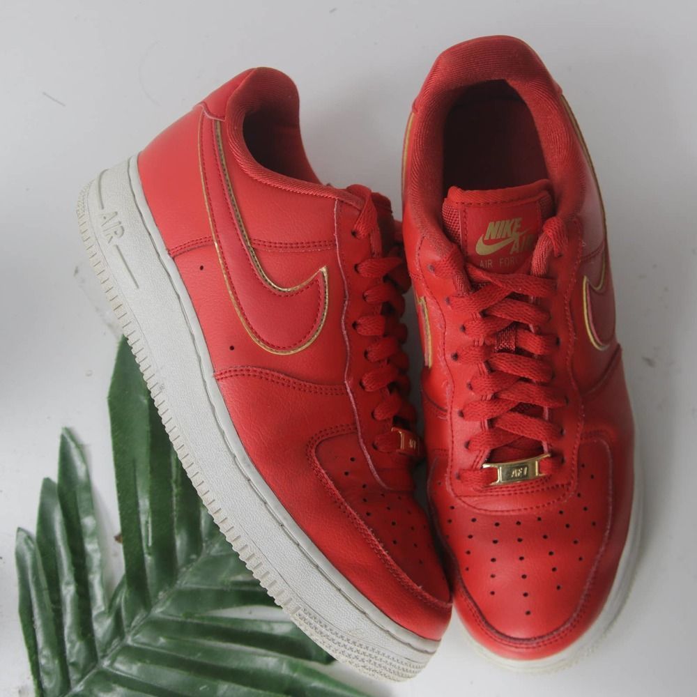 Nike Af1 Airforce 1 Low Red White Sneakers Size 8yout… Gem
